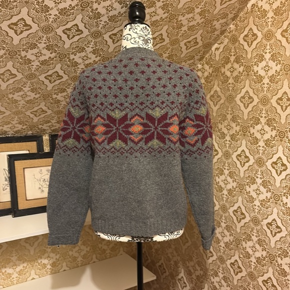 100% lambswool Woolrich zipper cardigan - Picture 2 of 11